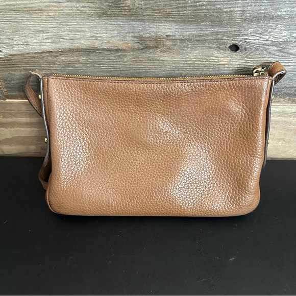 Fossil Gemma Tan/Brown Pebbled Leather Crossbody Handbag Purse Shoulder Bag - Picture 7 of 10